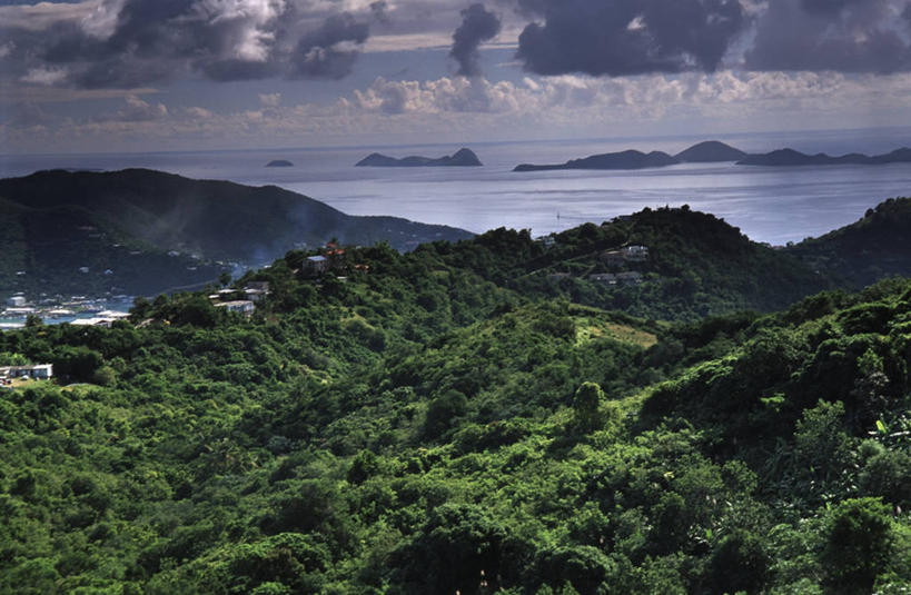 无人,横图,室外,白天,度假,海洋,岛,海岸线,水平线,城镇,山谷,茂密,摄影,茂盛,宁静,英属维京群岛,群岛,彩图