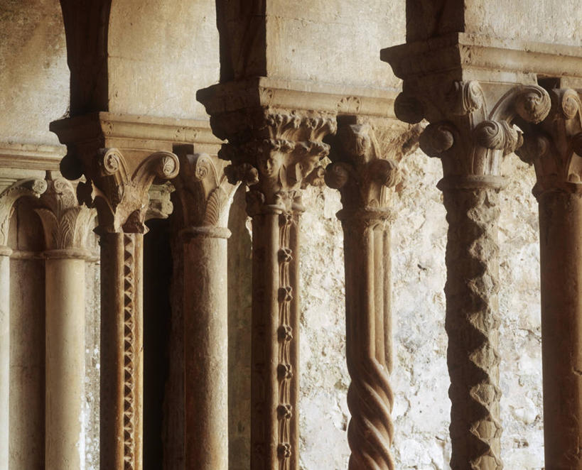 无人,横图,特写,建筑,意大利,装饰,柱子,摄影,回廊,部分,哥特式风格,拉奇奥,修院,西多会修道院,彩图