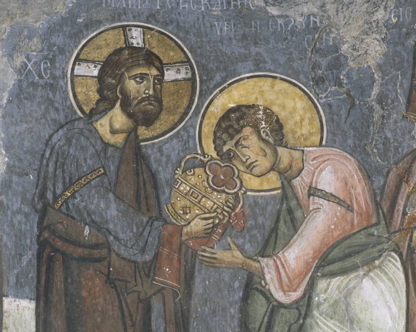 成年人,脸,头,脸颊,两个人,站,横图,室内,侧面,光晕,塞浦路斯,弯腰,历史,肩膀,摄影,宗教,领导,基督,基督教,天主教,耶稣,救世主,基利斯督,弥赛亚,默西亚,使徒,开端,美术工艺,把握,头部,脸部,脸蛋,面部,彩图,百宝箱,给予,掌控