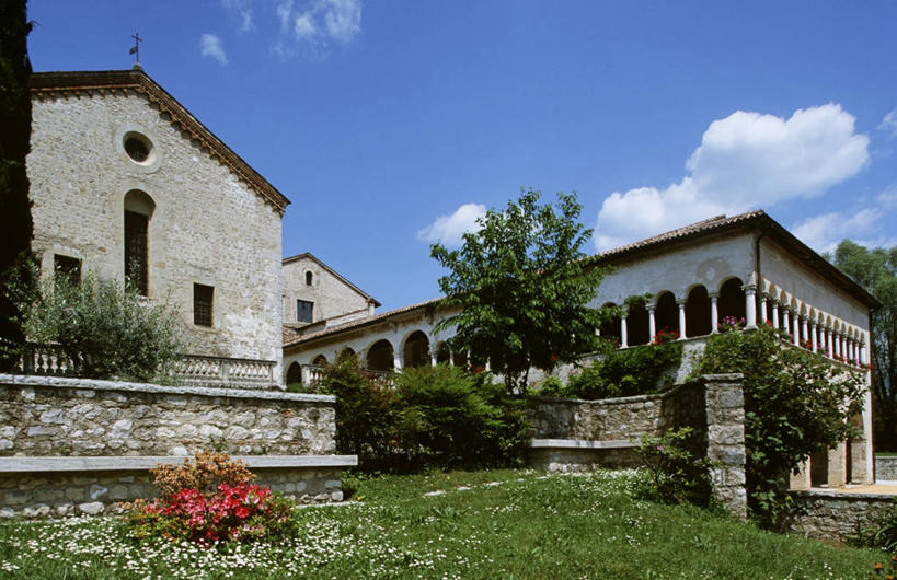 无人,横图,室外,白天,建筑,意大利,花,夏天,摄影,灌木,迷人,威尼托大区,修院,西多会修道院,彩图,特雷维索省