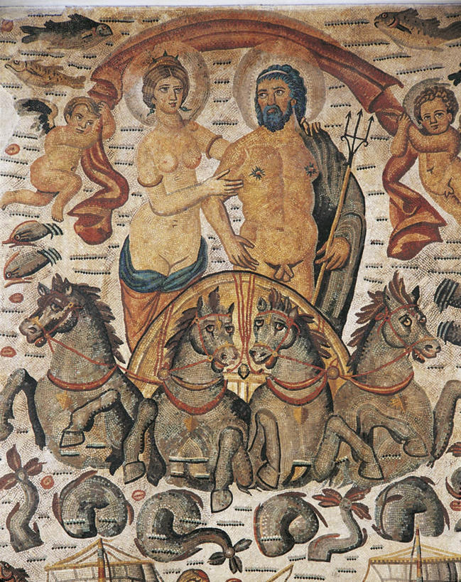 成年人,竖图,室内,成功,海洋,马,花纹,神话,图案,古罗马,古代,摄影,美术工艺,男人,女人,彩图