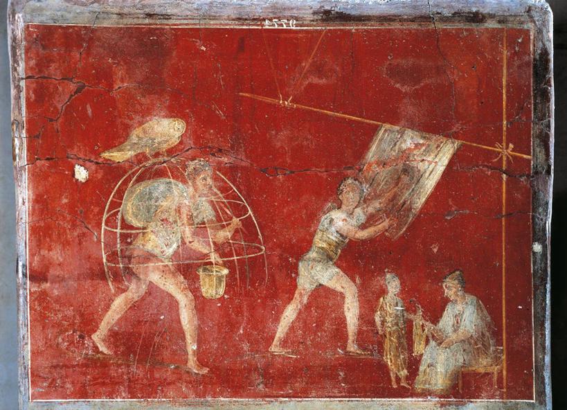 儿童,成年人,四个人,站,坐,横图,室内,纺织品,吊挂,悬挂,挂,拿着,历史,古代,洗衣服,职业,摄影,羊毛,运送,手艺,意大利文化,庞贝,古代文明,美术工艺,男孩,男人,女人,彩图,传统服装,官位,官职,职位,过去