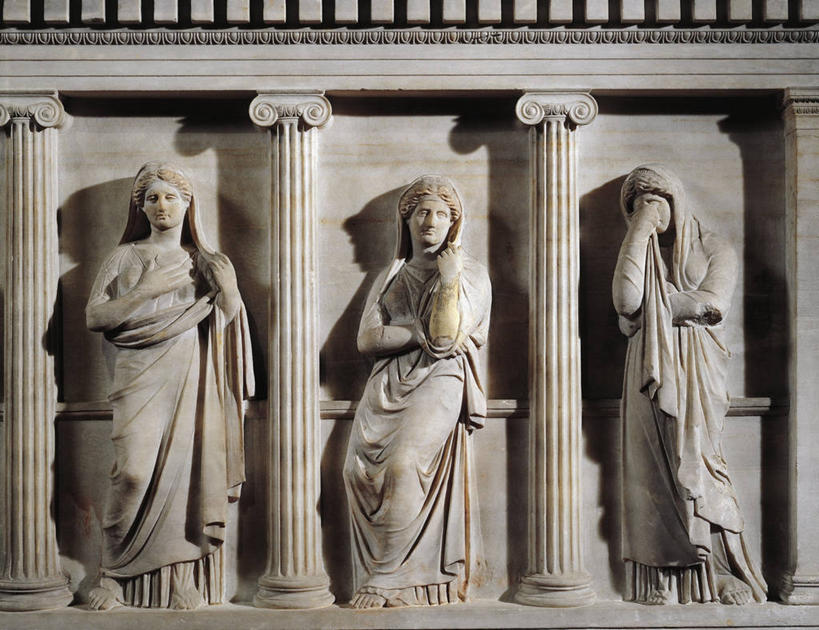 无人,哭,横图,室内,长袍,柱子,大理石,古代,摄影,石棺,悲哀,悲痛,古代文明,美术工艺,彩图,浅浮雕,过去