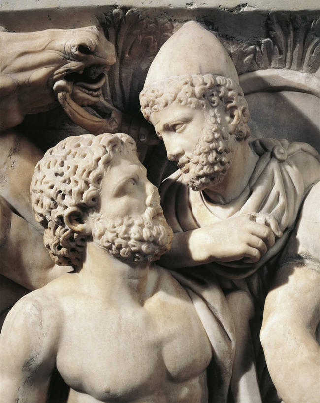 无人,竖图,室内,士兵,标志,符号,大理石,标识,古代,摄影,石棺,希腊神话,性别符号,古代文明,美术工艺,阿基里斯,彩图,浅浮雕,男性符号,军官,过去