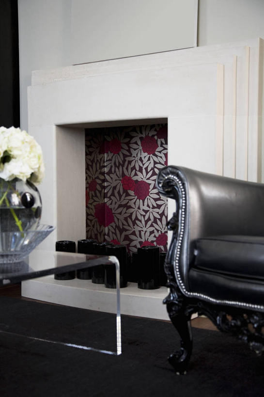 无人,竖图,室内,白天,壁纸,花纹,眼镜,皮革,茶几,现代,黑色,摄影,起居室,扶手椅,式样,彩图