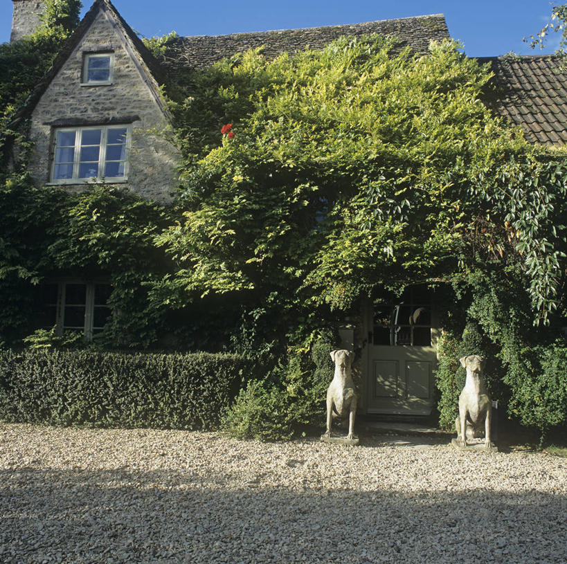 无人,横图,室外,白天,狗,雕像,房屋,车道,英格兰,摄影,沙砾,彩图