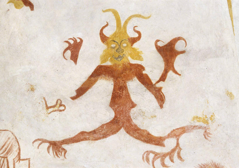 无人,横图,室外,特写,白天,正面,绘画,节日,艺术,装饰,墙,文化,壁画,墙壁,墙面,祈祷,健康,许愿,宗教,信仰,纪念,华丽,修饰,祈求,点缀,恶魔,魔鬼,衬托,美观,雅致,雅观,平安,画画,彩图