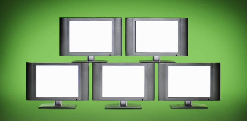 无人,横图,室内,白天,正面,电视,一排,绿色背景,阴影,整齐,并列,并排,光线,影子,排列,摄影,影棚,队列,彩电,平行,五台,彩色电视机,显像管屏,显像管屏幕,电视机,彩图,影棚拍摄,拍摄