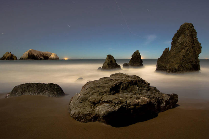 无人,横图,室外,多次曝光,长时间曝光,神秘,美景,美国,发光,景观,水平线,数码合成,风景,自然,黄昏,景色,摄影,宁静,照亮,加利福尼亚,自然风光,海景,海滩,岩石,彩图