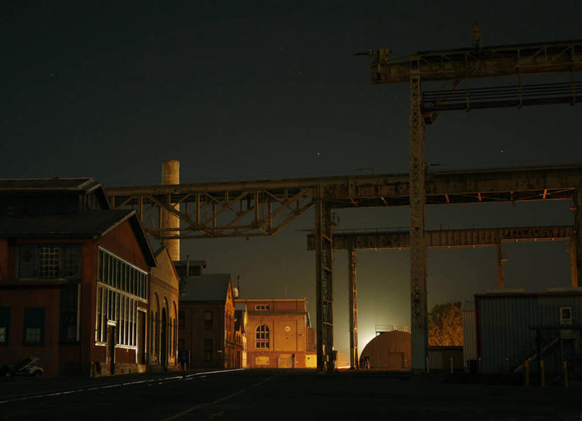 无人,横图,室外,夜晚,建筑业,美国,地标建筑,摄影,宁静,照亮,加利福尼亚,造船厂,彩图