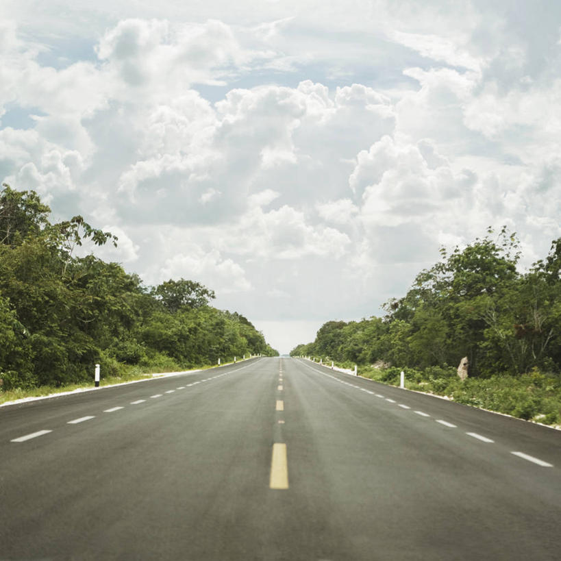 无人,方图,室外,白天,消失点,探险,旅途,公路,墨西哥,树,摄影,拉丁美洲,积雨云,彩图,旅行