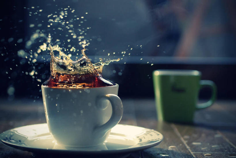 无人,横图,室内,茶,桌子,东京,日本,溅,水滴,咖啡杯,首都,饮食,茶碟,摄影,撞击,热饮,黑咖啡,茶杯,彩图