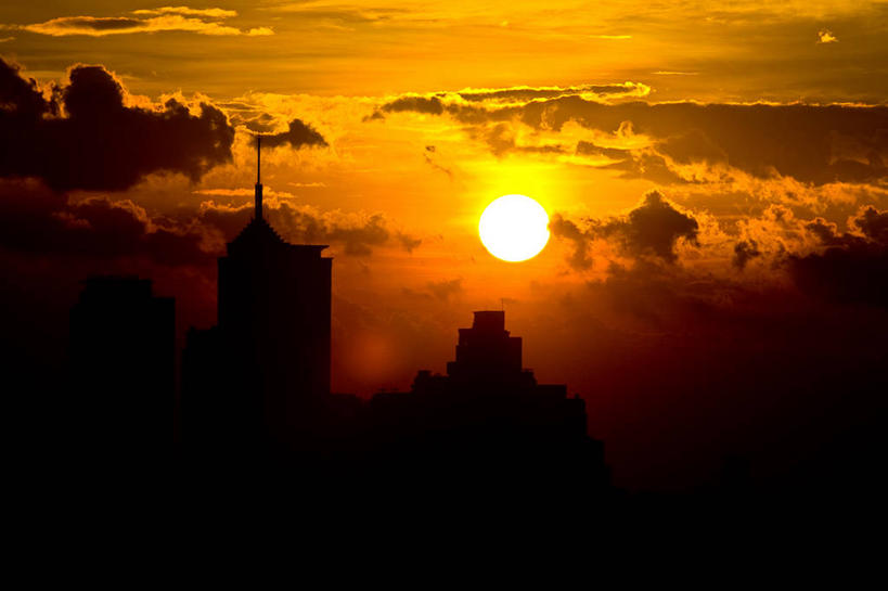 无人,横图,室外,美景,日落,太阳,天际线,摩天大楼,菲律宾,景观,云,首都,自然,橙色,景色,摄影,自然风光,剪影,马尼拉,金融区,彩图