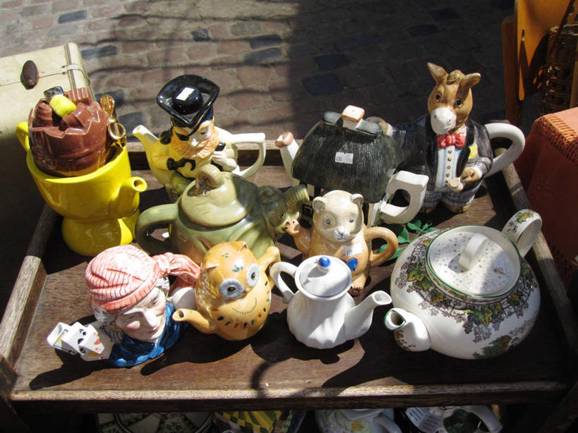 无人,横图,俯视,室外,白天,复古,日光,英国,丰富,市场,首都,古典,装饰品,茶壶,摄影,手艺,收集,跳蚤市场,彩图,高角度拍摄