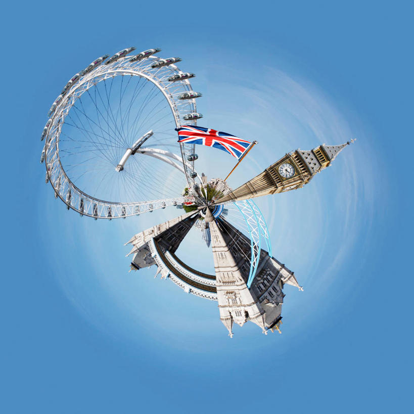 无人,方图,全景,俯视,室外,白天,天际线,英国,蓝色背景,首都,钟塔,伦敦眼,摄影,英国文化,塔桥,彩图,高角度拍摄