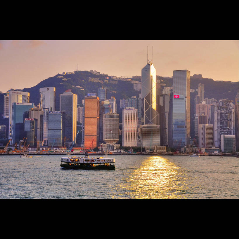 无人,竖图,室外,日落,山,水,天际线,建筑,摩天大楼,香港,日光,反射,现代,维多利亚港,邮轮,摄影,宁静,发展,彩图,海港