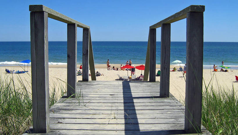 横图,室外,白天,度假,海洋,美国,水平线,摄影,木板路,人行桥,纽约州,海滩,彩图