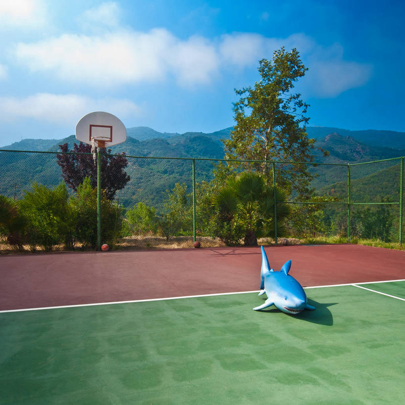 无人,方图,室外,白天,游戏,异乎寻常,山,鲨鱼,玩具,美国,鱼,篮球框,篱笆,球场,玩,娱乐,鱼类,海洋生物,休闲,益智,摄影,活动,北美,北美洲,发泄,消遣,智力,加利福尼亚,水生动物,美洲,水生物,凶猛,海底动物,加州,洛杉矶,加利福尼亚州,金州,黄金州,北亚美利加洲,亚美利加洲,宣泄,天使之城,残暴,凶残,沙鱼,鲛鲨,玩耍,嬉戏,彩图,县治,洛杉矶县,美利坚合众国,洛城,鲛