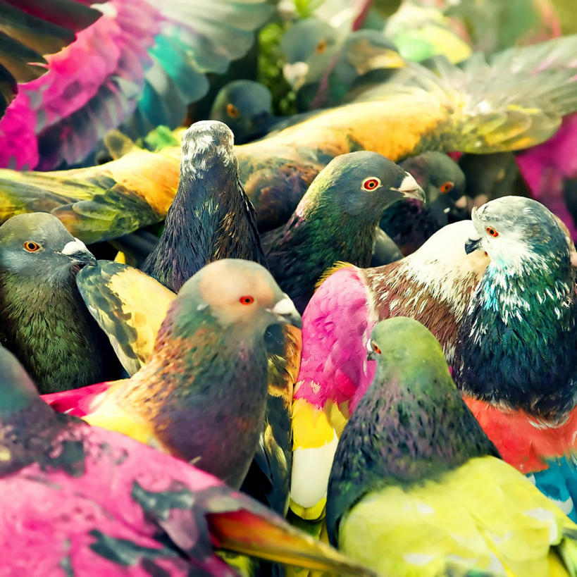 无人,方图,室外,特写,白天,鸽子,野生动物,西班牙,巴塞罗那,一群,许多,鸟类,很多,摄影,多样,染料,彩图