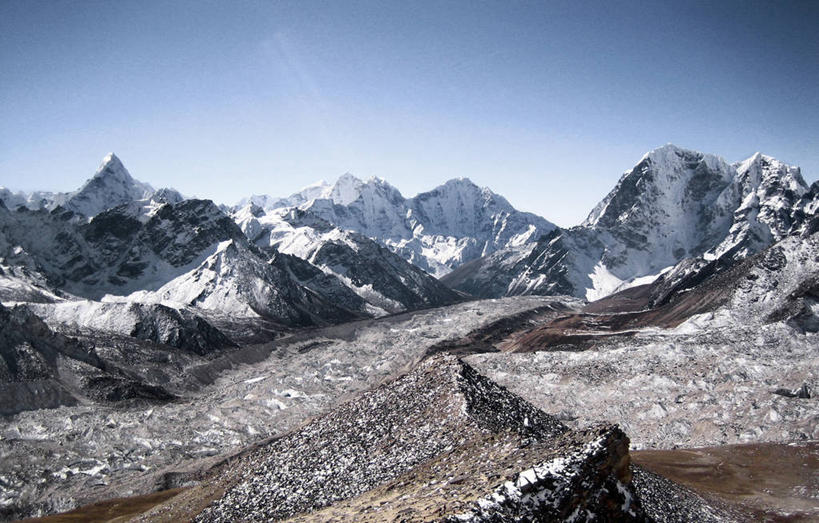 无人,横图,室外,白天,雪,雪山,尼泊尔,亚洲,风景,摄影,万里无云,喜马拉雅山脉,彩图,鲲鹏
