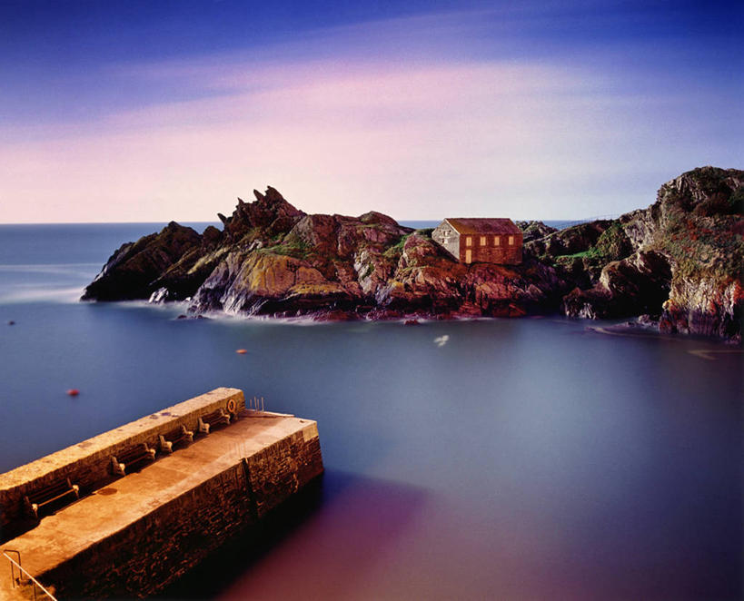 无人,横图,室外,长时间曝光,海洋,英国,房屋,海岸线,悬崖,宏伟,风景,黄昏,摄影,宁静,岩石,彩图