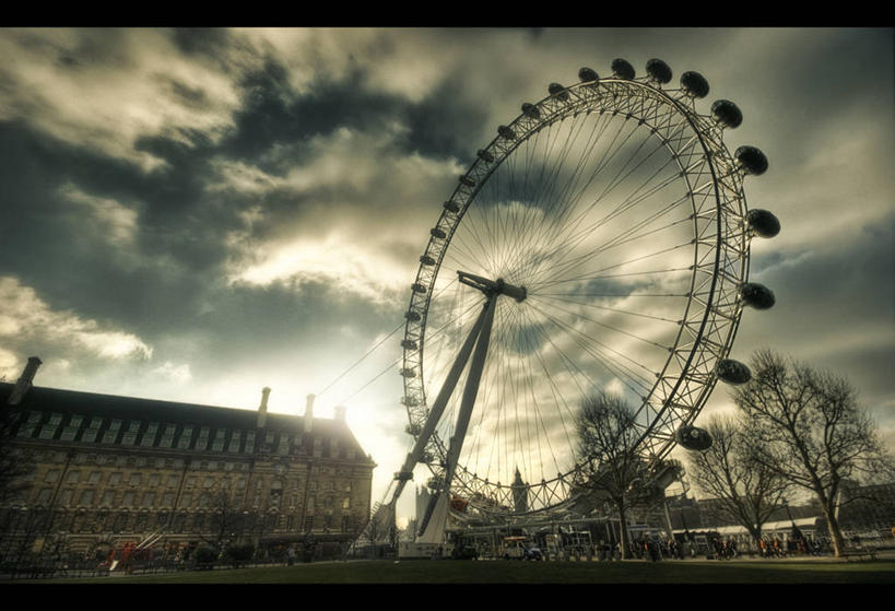 无人,横图,室外,白天,仰视,旅游,城市,英国,云,首都,摄影,剪影,大转轮,彩图,低角度拍摄,旅行