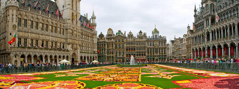 广场,横图,全景,室外,白天,城市,建筑,旗帜,比利时,首都,花,天空,摄影,脆弱,布鲁塞尔,布鲁塞尔大广场,彩图,传统文化