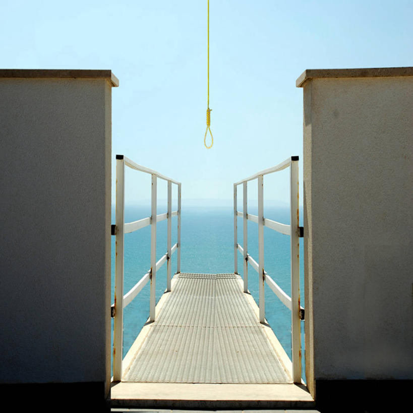 无人,方图,室外,白天,海洋,意大利,水平线,围墙,自然,绳子,摄影,宁静,万里无云,结束,彩图