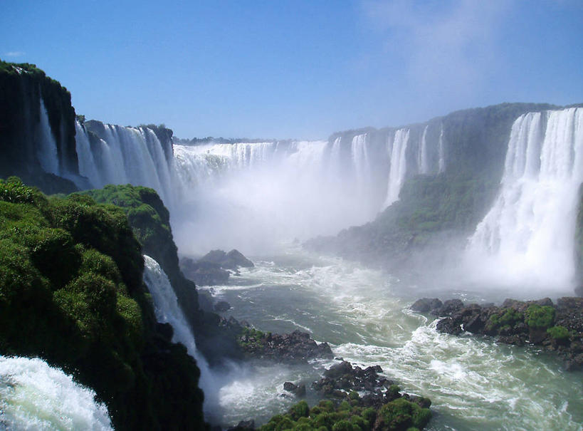 无人,横图,室外,白天,海浪,美景,阿根廷,景观,流水,风景,天空,自然,景色,南美,摄影,宁静,自然风光,伊瓜苏瀑布,岩石,彩图