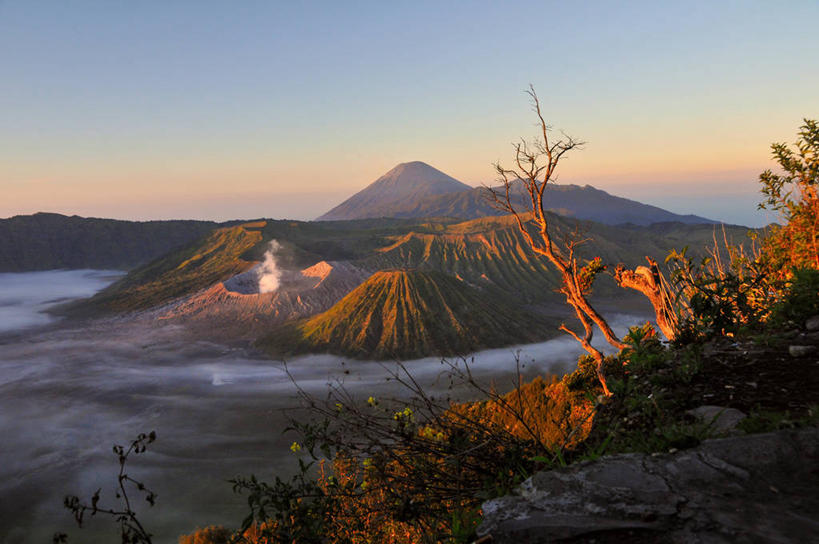 无人,横图,室外,火山,山,印度尼西亚,树,风景,天空,自然,黄昏,摄影,宁静,环境,婆罗摩火山,东爪哇,彩图