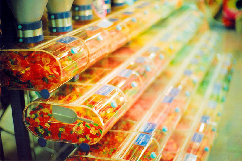 无人,横图,室内,特写,日本,透明,糖果,饮食,盒子,零售,摄影,清新,大阪府,梅田,糖果店,彩图
