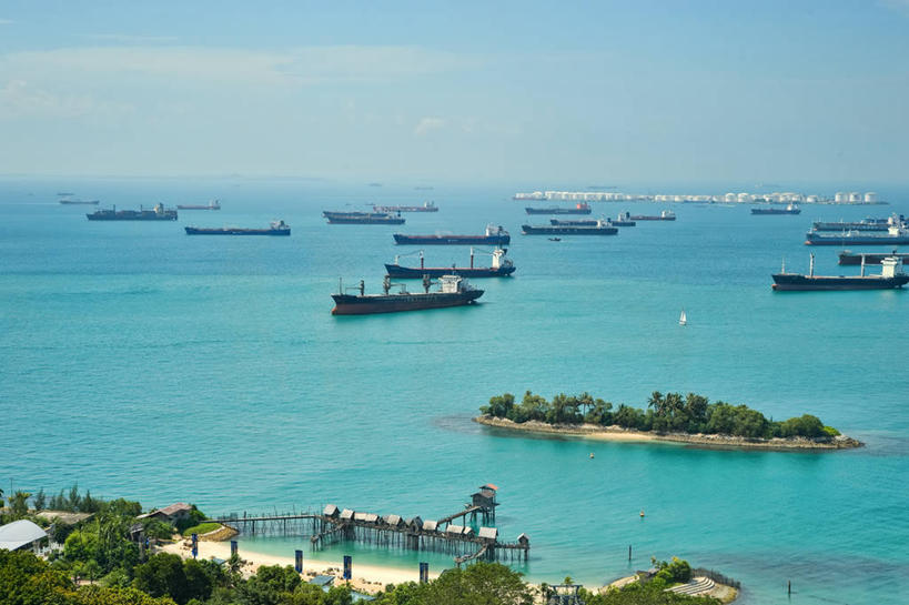 无人,横图,室外,白天,海洋,植物,船,新加坡,云,天空,自然,运输,摄影,宁静,圣淘沙岛,彩图,旅行