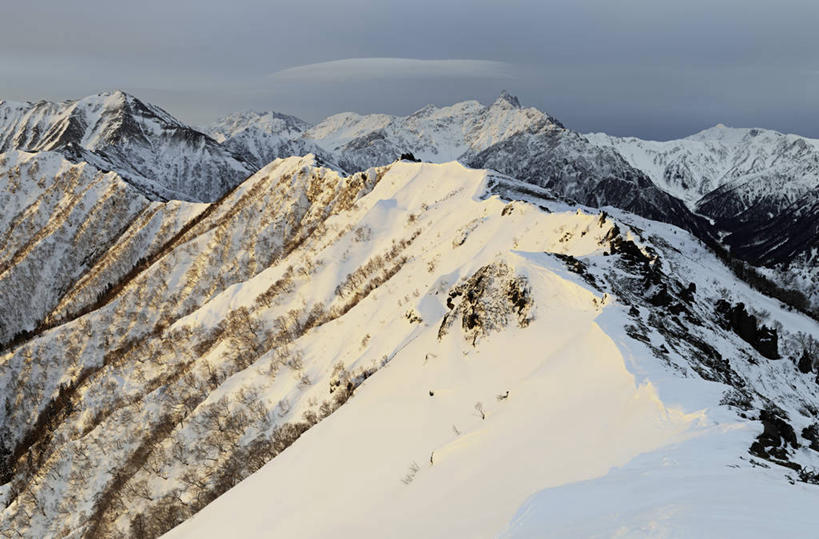 无人,横图,室外,美景,山,山脉,雪,雪山,长野县,日光,日本,日本文化,景观,黎明,风景,天空,自然,景色,寒冷,摄影,宁静,山脊,自然风光,日本阿尔卑斯山脉,自然地理,彩图