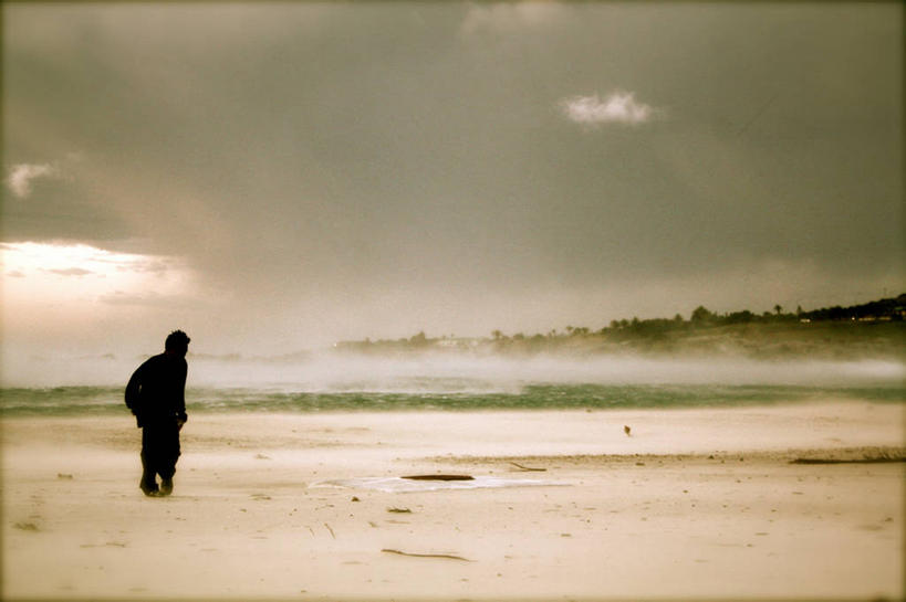 一个人,站,横图,室外,度假,南非,朦胧,模糊,云,海湾,首都,天空,自然,黄昏,摄影,宁静,开普敦,海滩,彩图,旅行,独处,坎普湾