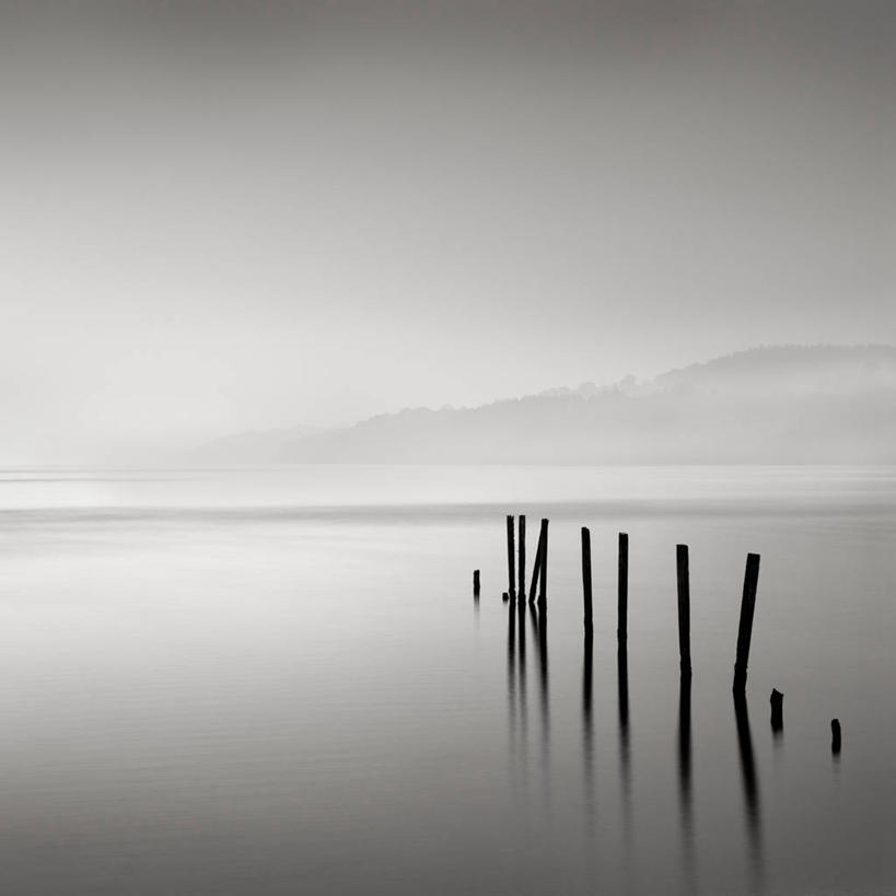 无人,方图,黑白,室外,湖,美景,山,雾,英国,反射,景观,黎明,苏格兰,风景,天空,自然,木桩,景色,摄影,宁静,早晨,自然风光,洛蒙德湖