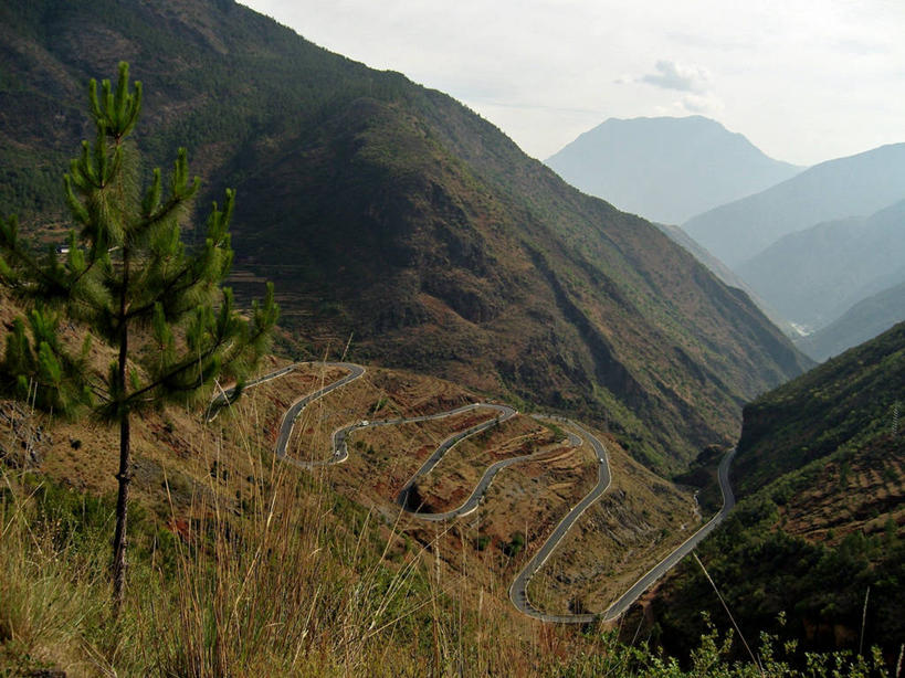无人,横图,室外,白天,美景,山,山脉,植物,景观,山路,草,风景,天空,自然,景色,摄影,生长,宁静,自然风光,云南省,彩图