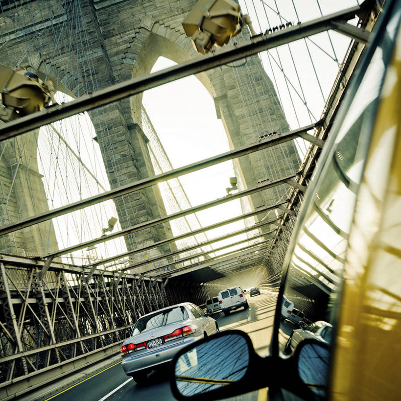 无人,方图,安全,镜子,城市,出租车,汽车,纽约,美国,反射,拱门,桥,交通,联系,运输,摄影,吊桥,镜像,生命,镜面,布鲁克林桥,光学,侧视镜,彩图,旅行,横越