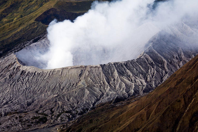 无人,横图,俯视,室外,白天,火山,印度尼西亚,环保,岛,风景,自然,烟,摄影,能源,回收,资源,爆发,利用,低碳,循环,持续,爪哇,婆罗摩火山,东爪哇,彩图,高角度拍摄,火山学