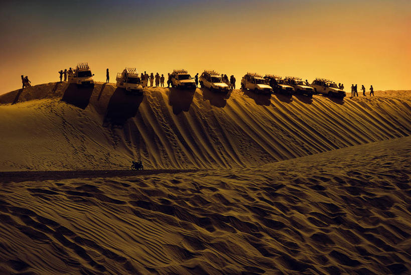 横图,室外,竞争,日落,沙漠,汽车,突尼斯,沙丘,天空,自然,运输,摄影,剪影,撒哈拉沙漠,冒险,彩图