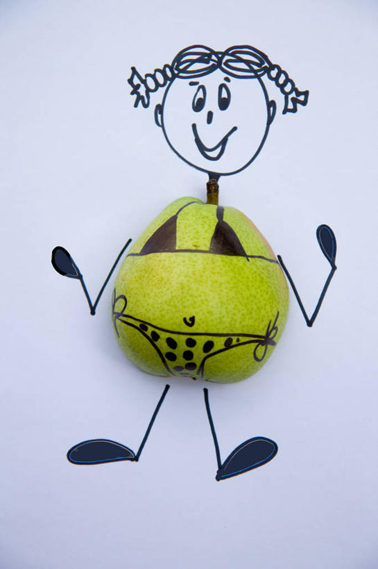 无人,微笑,竖图,白色背景,比基尼,梨,水果,巴西,摄影,张开双腿,创造力,肖像,想法,展开双腿,美术工艺,彩图,影棚拍摄,伸展双腿