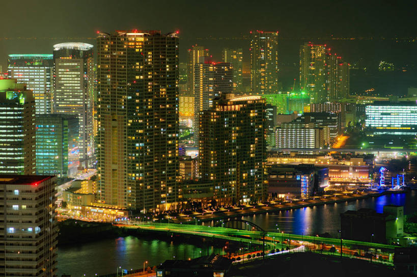 无人,横图,室外,夜晚,度假,美景,城市风光,城市,建筑,摩天大楼,东京,日本,日本文化,反射,景观,江东区,首都,娱乐,现代,天空,地标建筑,享受,休闲,景色,放松,摄影,照亮,发展,死水,彩图,居住区