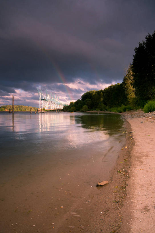 无人,竖图,室外,白天,河流,美景,美国,反射,景观,云,树,自然,景色,摄影,宁静,自然风光,俄勒冈州,波特兰,造船厂,彩图