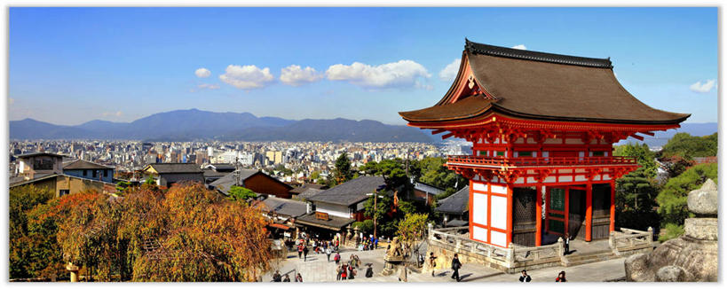 无人,寺庙,横图,全景,室外,白天,山,山脉,建筑,日本,日本文化,历史,自然,摄影,宗教,佛教,京都府,宁静,宗教建筑,清水寺,彩图