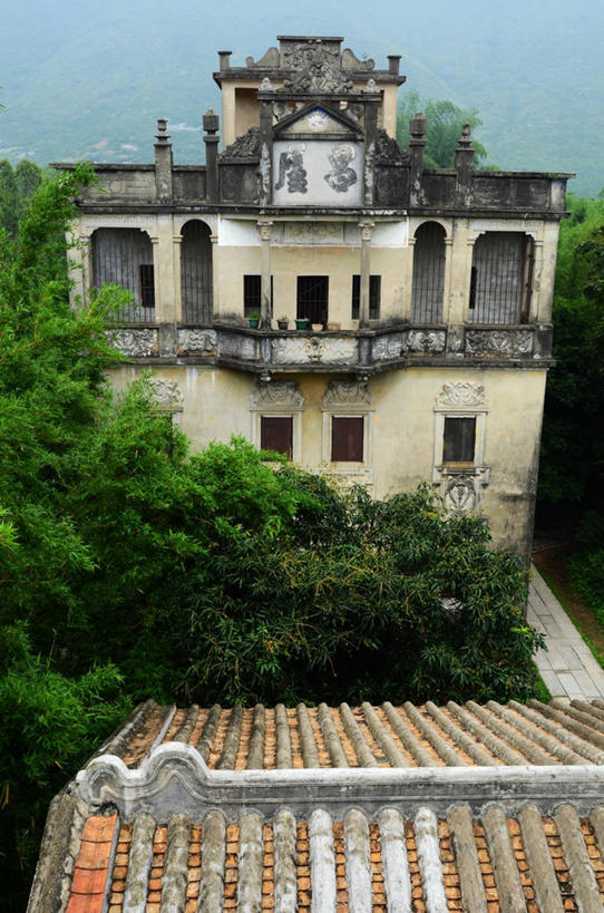 无人,竖图,俯视,室外,白天,建筑,屋顶,塔,历史,树,摄影,宁静,广东省,彩图,高角度拍摄