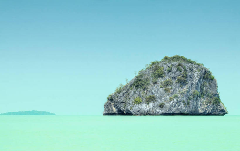 无人,横图,室外,白天,留白,海洋,美景,泰国,岛,景观,水平线,风景,天空,自然,景色,摄影,宁静,自然风光,万里无云,苏梅岛,岩石,彩图
