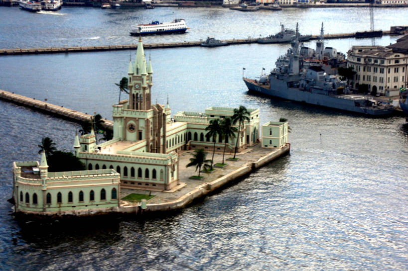 无人,宫殿,横图,俯视,室外,白天,海洋,建筑,巴西,岛,历史,地标建筑,摄影,里约热内卢,彩图,高角度拍摄