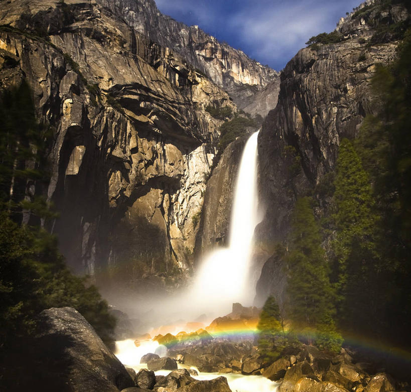 无人,横图,室外,白天,长时间曝光,彩虹,美景,瀑布,美国,景观,云,风景,自然,景色,摄影,宁静,岩层,清新,加利福尼亚,自然风光,纯净,优胜美地国家公园,岩石,彩图,优胜美地瀑布