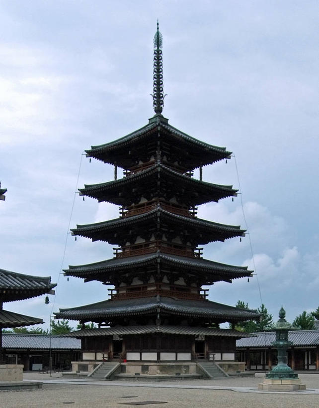 无人,竖图,室外,白天,建筑,奈良县,日本,日本文化,云,尖顶,宝塔,摄影,宗教,宁静,宗教建筑,彩图