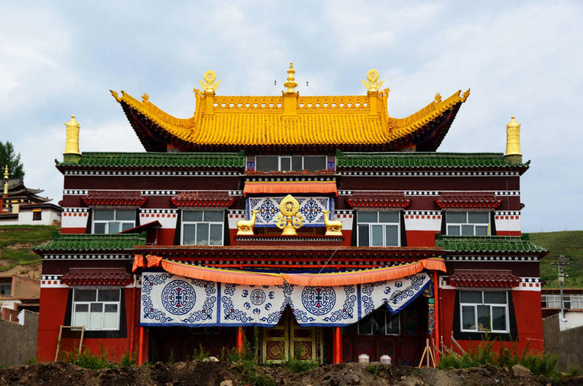 无人,横图,室外,白天,建筑,宝塔,天空,地标建筑,摄影,佛教,中国文化,修道院,甘肃省,彩图