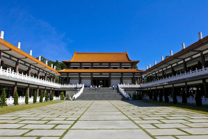 横图,室外,白天,建筑,巴西,小路,摄影,宗教,佛教,万里无云,圣保罗州,彩图